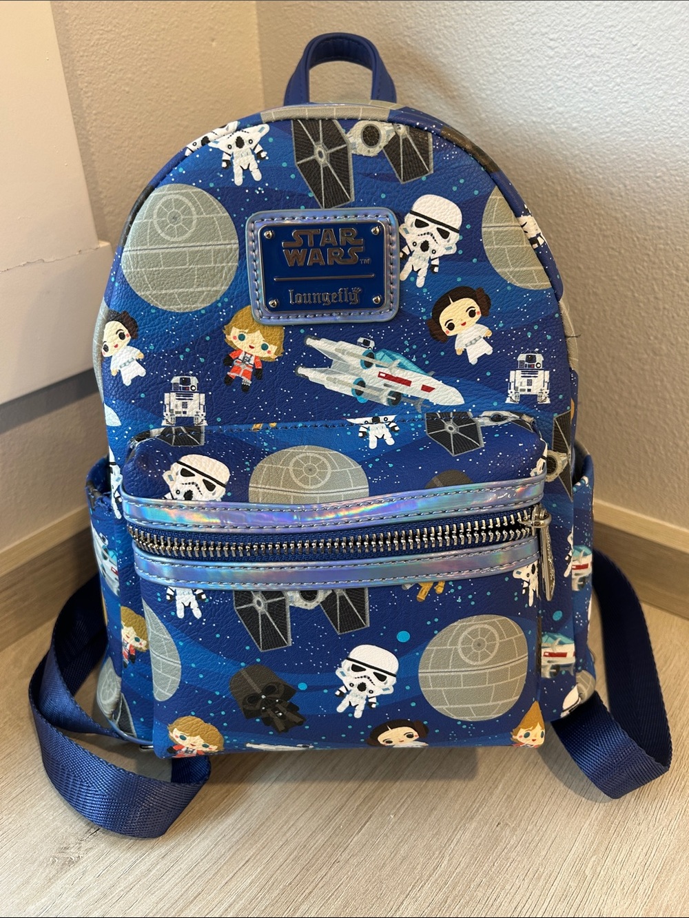 Loungefly Star Wars Blue Mini Backpack with Character Print